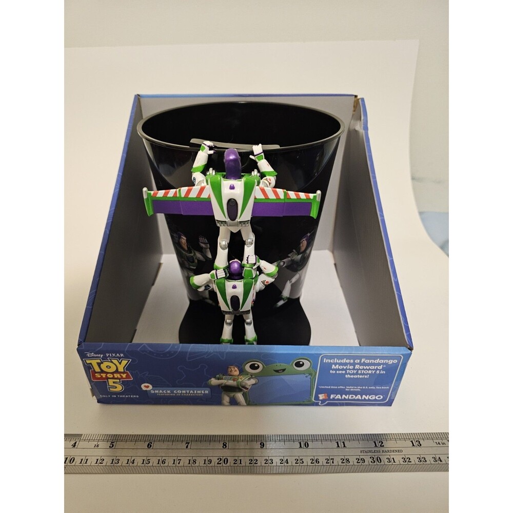 Toy Story 5 Popcorn Bucket Snack Buzz Lightyear Display Container NEW+ BOX
